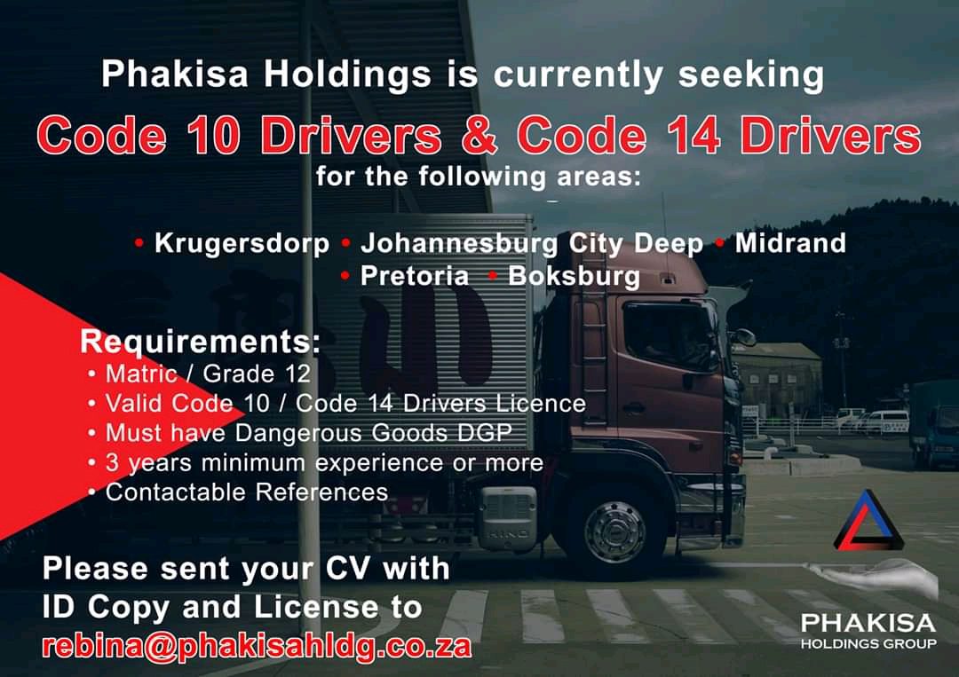 Drivers needed urgently