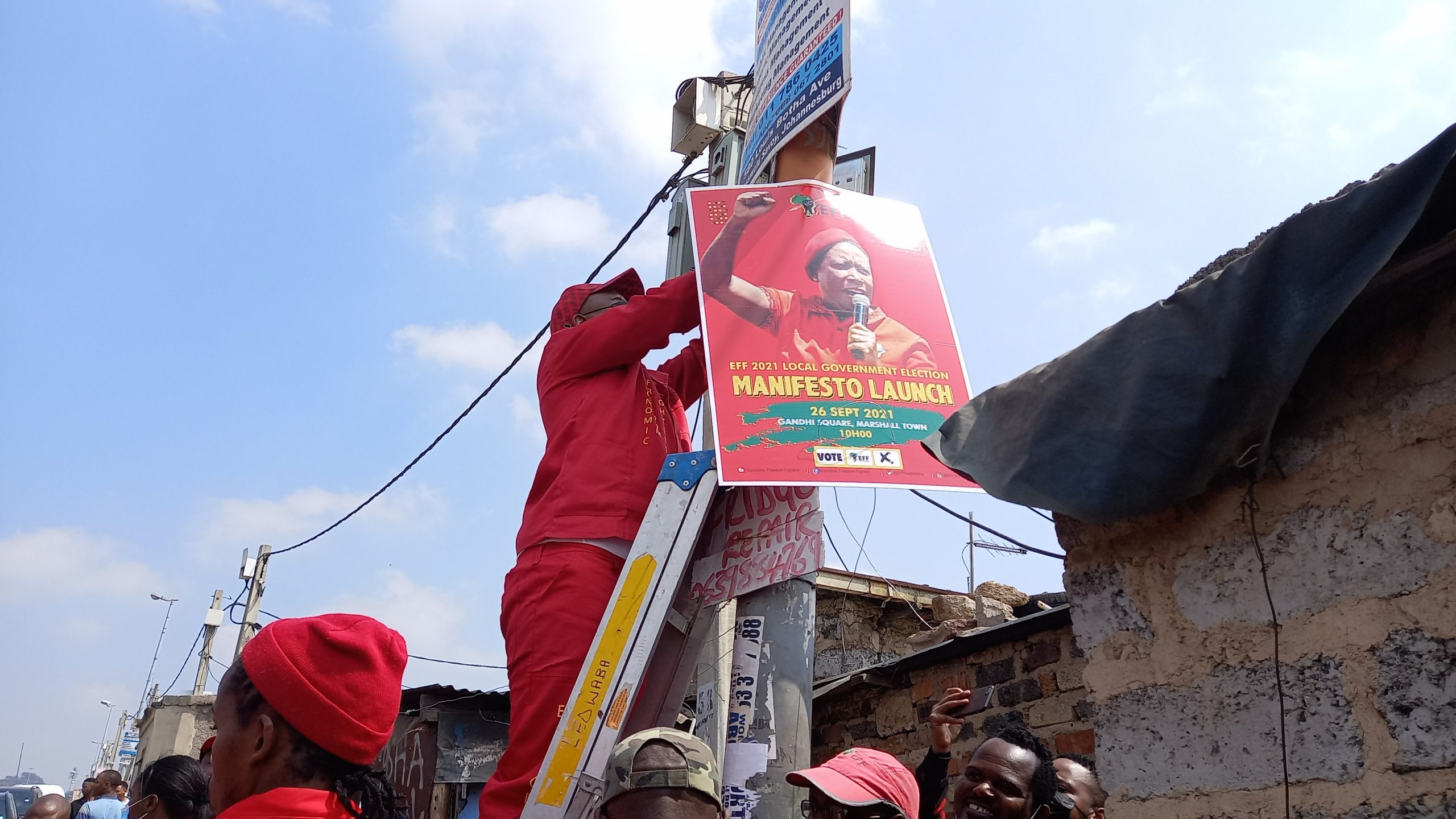 Ramaphosa must not involve me in his mess, Malema tells the media in Alexandra as he campaigns with the fighters