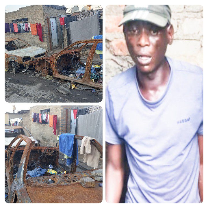 After Abedi (38) was shot four times by Walter (34) in Setjwetla, angry residents set his two cars on fire
